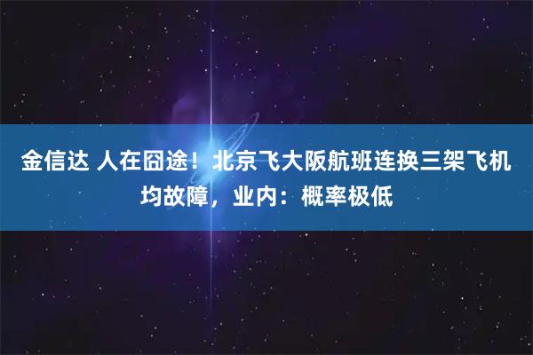金信达 人在囧途！北京飞大阪航班连换三架飞机均故障，业内：概率极低