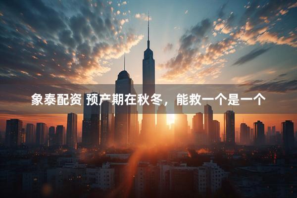 象泰配资 预产期在秋冬，能救一个是一个